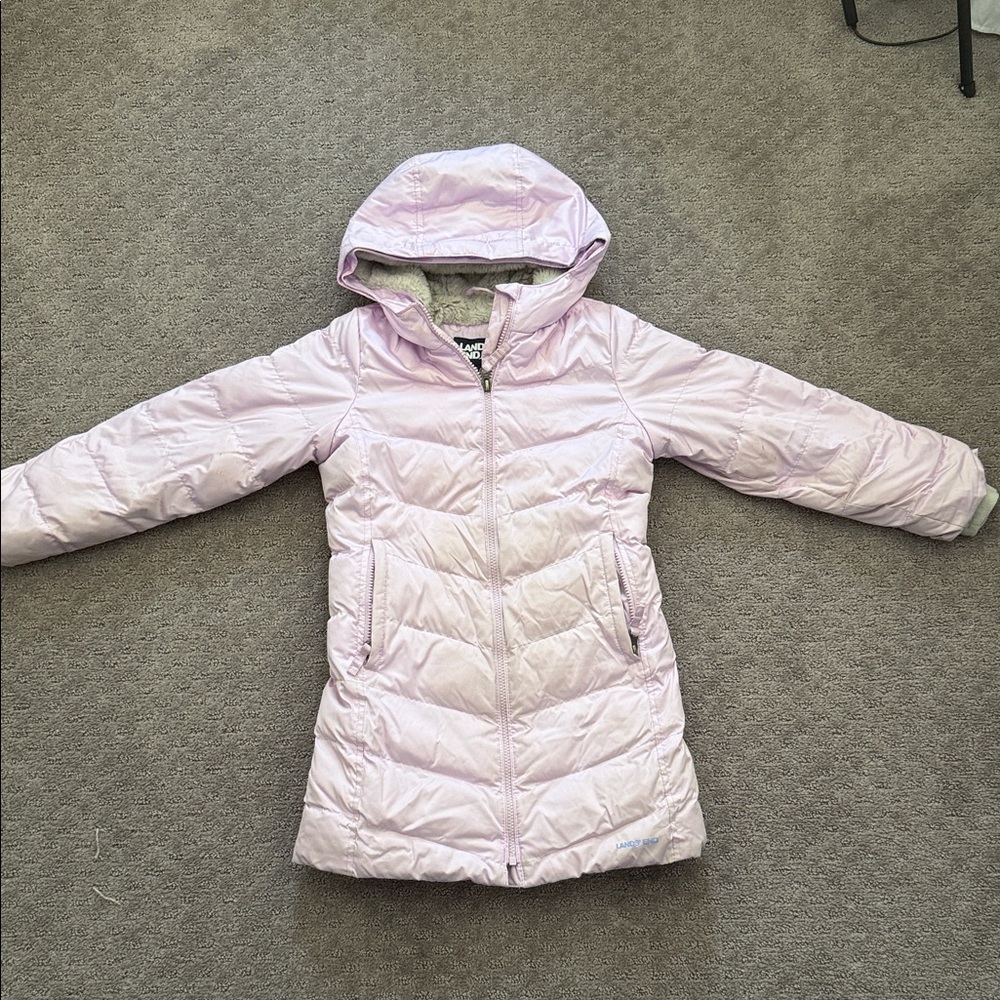 Lands' End Light Purple Kids Puffer Jacket